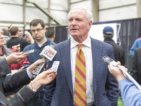 Cleveland Browns owner Jimmy Haslam fields questions from the media during a press conference to announce the team's new head coach Mike Pettine at the Browns training facility on January 23, 2014. (Jason Miller/Getty Images/AFP)
