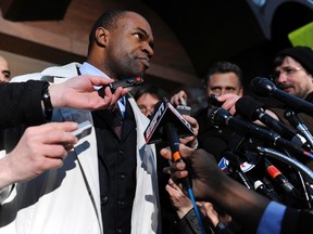 NFL Players Association executive director DeMaurice Smith talks to reporters in Washington, March 3, 2011. (REUTERS/Jonathan Ernst)