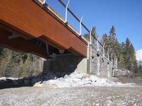 The lift station on the north end of Banff's pipe-concealing pedestrian bridge.
Dave Husdal/QMI AGENCY