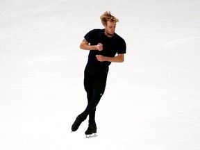 Evgeni Plushenko of Russia has crashed out of the men's singles figure skating competition. (REUTERS)