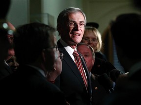 Former Liberal Senator James Cowan speaks to the media on Parliament Hill in Ottawa Jan. 29, 2014. REUTERS/Blair Gable