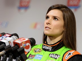 Sprint Cup Series driver Danica Patrick speaks to the media during the NASCAR Media Day at Daytona International Speedway February 13, 2014 in Daytona Beach, Florida. (Robert Laberge/Getty Images/AFP)
