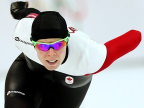 Canadian speed skater Christine Nesbitt of London, Ont., competes in the Sochi 2014 Winter Olympics Ladies' 1,000 metre final in Sochi, Russia, on Thursday Feb. 13, 2014. (Al Charest/QMI Agency)
