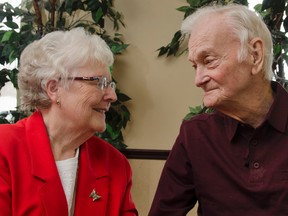 Married for 58 years, Frankie (left) and Art Bird are one of eight couples renewing their marriage vows during a special Valentine's Day ceremony at Trillium Centre retirement home in Kingston's west-end.
JULIA MCKAY/KINGSTON WHIG-STANDARD/QMI AGENCY