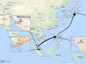 MLA Doug Horner’s overseas journey from Jan. 21 to Feb. 1 fostered investment talks. - Google Maps image
