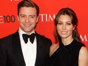Justin Timberlake and Jessica Biel arrive at the Time 100 gala celebrating the magazine's naming of the 100 most influential people in the world for the past year, in New York, April 23, 2013.  REUTERS/Lucas Jackson