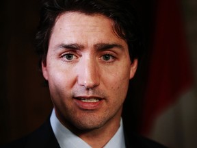 Canada's Liberal Leader Justin Trudeau speaks following the delivery of the budget on Parliament Hill in Ottawa.

REUTERS/Blair Gable