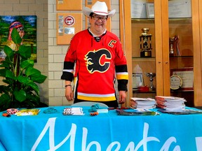 Gary Mar, head of the Alberta Office in Hong Kong, mans the Alberta table at a ball hockey tournament that brought together seven Calgary Flames, two Edmonton Oilers and one Montreal Canadian alumni with students from the Canadian International School in Hong Kong. The Government of Alberta partnered with Travel Alberta and Campus Alberta to promote food, sport, tourism and post-secondary education at the event.

Photo Supplied