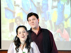 OFFERING HOPE
Meaghan Sider and Joshua Clemenger sing favourites from Oklahoma at the Same World Same Chance benefit concert Saturday at Central United Church. LAURA CUDWORTH/The Beacon Herald