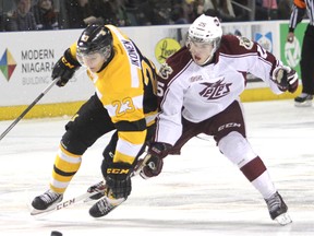 Kingston Frontenacs forward Henri Ikonen, in action against Peterborough on Feb. 7, has been suspended indefinitely by the OHL for checking Owen Sound goalie Brandon Hope in the head during a game on Feb. 14. (Michael Lea/The Whig-Standard)