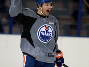 Oilers forward Jordan Eberle says he continued working out during the break because he knew the first day back would be tough. (Perry Mah, Edmonton Sun)
