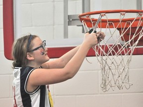Kate Jordan of the LVS Voyageurs during LVS' 28-17 win in the Portage la Prairie Middle School Girls' Basketball final Feb. 19. (Kevin Hirschfield/THE GRAPHIC/QMI AGENCY)