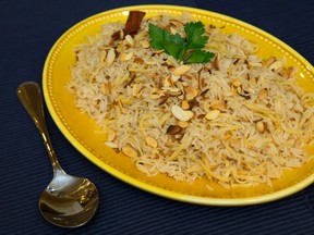 Rice and Noodle Pilaf with Toasted Almonds. (Mike Hensen/QMI Agency)