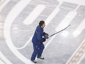 Dallas Eakins says the mood on the team is upbeat, and he hopes the team can pick up where it left off before the Olympic break. (Perry Mah, Edmonton Sun)