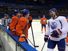 The last time the Oilers practised at 8 a.m. was in January. They didn't seem to mind it too much. (Perry Mah, Edmonton Sun)
