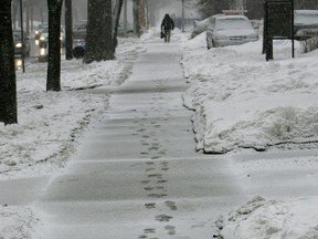 A file photo shows footprints in the snow. (QMI Agency files)