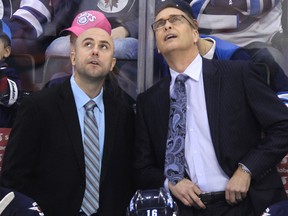 Winnipeg Jets head coach Paul Maurice (right) and assistant coach Pascal Vincent. (Winnipeg Sun files)