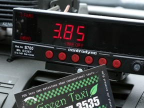 A meter inside a Green Taxi cab. (JAMES MASTERS/QMI AGENCY)