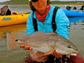 Cheryl Little of Panama City Beach, Fla., with a beautiful redfish caught from her Hobie kayak. (Supplied photo)