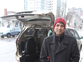 Taxi operator Suraj Kumar brings his second accessible taxi to an official launch at city hall in Kingston, Friday. The first has been in operation since December and is proving very popular. 
MICHAEL LEA\THE WHIG STANDARD\QMI AGENCY