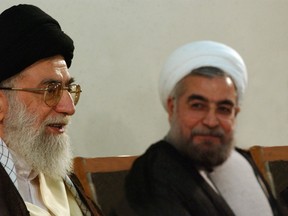 Iran's Supreme Leader Ayatollah Ali Khamenei meets with President-elect Hassan Rohani in Tehran June 16, 2013.  REUTERS/QMI Agency