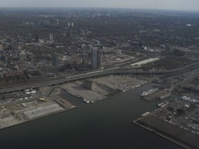 Aerial photo of the eastern end of the Gardiner Expressway Tuesday February 5, 2013. Jack Boland/Toronto Sun/QMI Agency