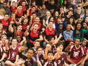 Members of the Fury FC met with students at De La Salle High School in Ottawa on February 24, 2014. Errol McGihon/Ottawa Sun