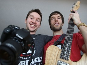 Videographer Nevill Carney and musician Lucas Haneman collaborated to create a theme for the Ottawa RedBlacks, which they've posted to YouTube. (DOUG HEMPSTEAD/Ottawa Sun)