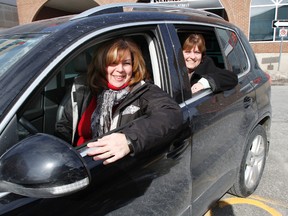 Gwen Coish, director of operations with Bancroft Community Transit (BCT), left, and Brenda Snider, executive director of Volunteer and Information Quinte, look forward to extending BCT's door-to-door transportation service by volunteer drivers to the Quinte area. - JEROME LESSARD The Intelligencer