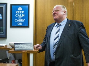Mayor Rob Ford in his office area at Toronto City Hall Monday, Feb. 24, 2014. (Ernest Doroszuk/Toronto Sun)
