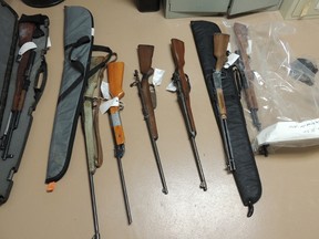 A cache of weapons was seized on Sandy Bay First Nation Feb. 22.