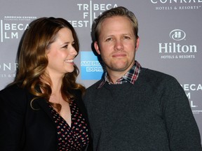 Actress Jenna Fischer and director Lee Kirk arrive to the 2010 American Express Tribeca Film Festival LA Reception at The Beverly Hilton Hotel on March 19, 2012 in Beverly Hills, California. (Alberto E. Rodriguez/Getty Images/AFP)