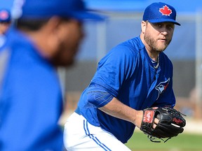 Mark Buehrle was the only starting pitcher on the Blue Jays’ 2013 opening-day roster to go injury-free. Buehrle, not surprisingly, says a healthy rotation is key for the Jays this season. (Jonathan Dyer/USA Today Sports)
