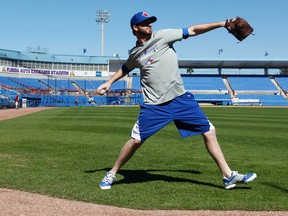 Blue Jays pitcher Drew Hutchison faced live hitters for the first time in 18 months in an intrasquad game yesterday. (KIM KLEMENT/USA Today Sports files)