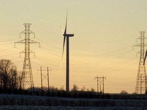 Wind turbines are pictured near Watford, Ont., in this February 7, 2013 file photo. (HEATHER WRIGHT/QMI Agency)
