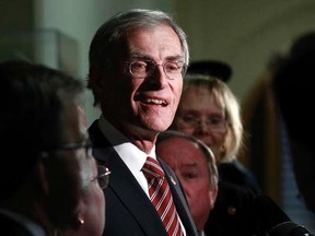 Former Liberal Senator James Cowan speaks to the media on Parliament Hill in Ottawa January 29, 2014.     REUTERS/Blair Gable