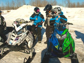 Stephanie Schwartz and Darcie Downey passed through Whitecourt on their snowmobile run from Athabasca, Alta. to Tumbler Ridge, B.C. to raise money for the Canadian Cancer Society. They have done this type of charity run several times because they say everyone has been touched by cancer in some way.
Bryan Passifiume | Whitecourt Star