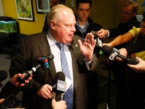 Toronto Mayor Rob Ford lashes out against Toronto Police Chief Bill Blair on Thursday, Feb. 27, 2014. (MICHAEL PEAKE/Toronto Sun)