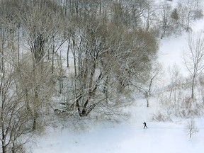 A cross country skier glides across the newly fallen snow along the Lake Ontario Park waterfront in Kingston on Thursday. While further snow did not develop, temperatures were expected to plummet overnight and remain in the range of a high of -13C and a low of -24C on Friday.
MICHAEL LEA\THE WHIG STANDARD\QMI AGENCY