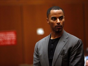 Former professional football player Darren Sharper appears for his arraignment at the Clara Shortridge Foltz Criminal Justice Center in Los Angeles, California February 20, 2014. (REUTERS/Mario Anzuoni)