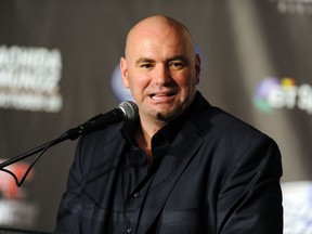 UFC President Dana White at UFC Fight Night event at Phones 4 U Arena - Press Conference in Manchester, United Kingdom on October, 26, 2013.  (WENN.com)