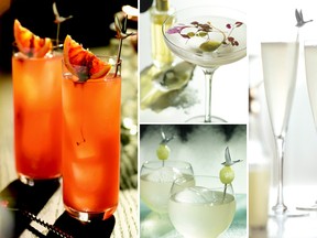 From left clockwise: Lower East Side, Martini de la Mer, Le Fizz and The Cosmonaut. (Supplied)