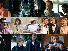 Nominees for Best Picture at the 86th Academy Awards, from top left: 12 Years a Slave, Gravity, Captain Phillips, Her, Dallas Buyers Club, American Hustle, Nebraska, Philomena, The Wolf of Wall Street.