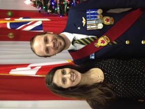 Jay Cunningham and his wife Karen, when he was sworn in as Sergeant-at-arms for the legion. - Photo Supplied