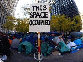 The Occupy Wall Street encampment at Zuccotti Park in lower Manhattan November 10, 2011.  (REUTERS/Mike Segar)