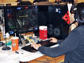 Regina McDougall, who works for BCCHardware, which hosts the annual VulcLAN, enjoys taking part in the event. She is pictured here in a 2012 Vulcan Advocate file photo. This year's event takes place March 27-30 at the Vulcan Lodge Hall.