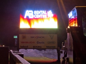 The bright sign at AB Rental Centre on Fanshawe Park Rd. in London. DEREK RUTTAN/The London Free Press/QMI Agency