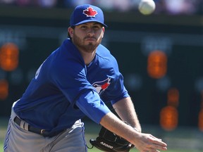 Drew Hutchison displayed mid-season fastball command, painting the corners with velocity that ranged from 91-94 mph and excellent secondary pitch control as well, in Saturday's spring training action. (VERONICA HENRI/TORONTO SUN)