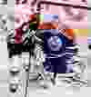 The Calgary Flames' David Jones (54) tries to deflect a shot past the Edmonton Oilers' goalie Ilya Bryzgalov (80) during third period NHL action at Rexall Place in Edmonton Alta., on Saturday March 1, 2014. David Bloom/Edmonton Sun/QMI Agency