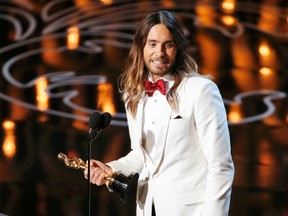 Jared Leto, best supporting actor winner for his role in "Dallas Buyers Club", speaks on stage at the 86th Academy Awards in Hollywood, California March 2, 2014.  REUTERS/Lucy Nicholson
